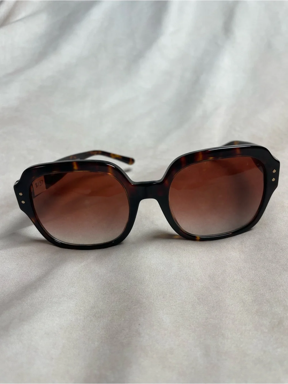 Tory Burch TY7180U 52 Dark Tortoise Brown Gradient Oversized Square Sunglasses